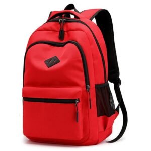 Solid Color Backpack Fashion Men Women Backpack High Capacity Schoolbags For Teenager Girls Boys Male Shoulder Bags(#Red)