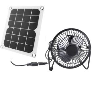 Portable 5W Dual-USB Solar Powered Fan Set Solar Panel
