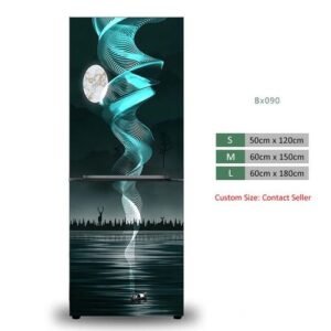 3d Feather Refrigerator Door Adhesive Vinyl Deer Luxury Fridge Freezer Full Door Wrap Mural Sticker Decorations
