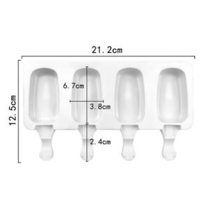 3/4 Cell Silicone Popsicle Mold Ice Cream Mould Summer DIY Homemade Ice Cube Tray Ice Pop Block Freezer Juice Dessert Maker Tool
