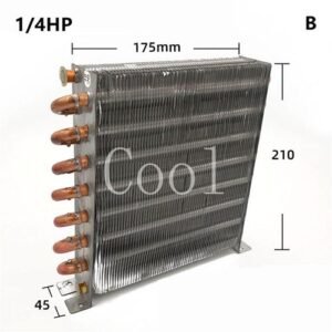 Freezer Freezer Condenser 1 5HP Air-cooled Water-cooled Aluminum Fin Copper Tube  Fin Heat Exchanger Without Shell