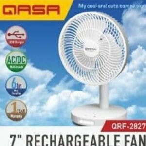 Qasa 7 Inches Rechargeable Table Fan