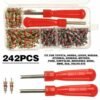 242Pcs Car Air Conditioner Valve Cores ortment A/C AC Shrader Valve Core & Tool R134 R12 HVAC Valves Kit Auto Accessories