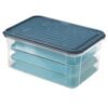 3 Trays Ball Maker Mold for Freezer,Round Ice Cube Tray with Lid Ice with Storage box 84 pcs(blue color)