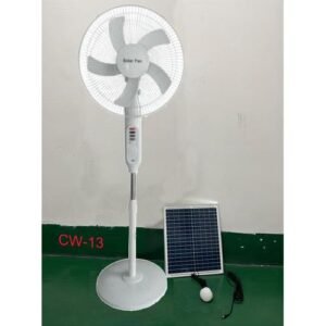 16inches Rechargeable AC/DC solar fan with 20w panel and one Led bulb