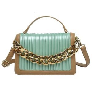 (Lvse)PU Leather Women Designer Handbags 2021 Girl Shopper Fashion Casual Color Contrast Striped Pl
