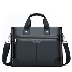 Black Leather Fashion Laptop Bag