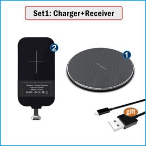 Qi Wireless Charging Adapter For Xiaomi Redmi Note 7 8 8T 9S 9T 9 10S 10T 10 Pro Wireless Charger+USB Type C Receiver