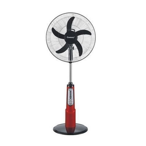 Century 18" Rechargeable Fan+Remote+LED Light RED/BLACK