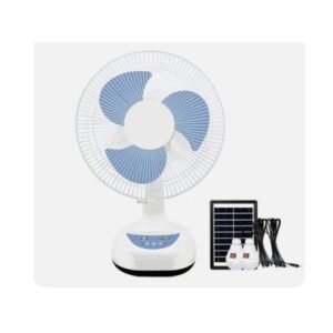 12 Inches Rechargeable Table Fan With Solar Panel 2024