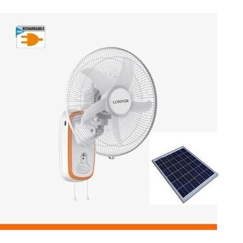 Lontor Rechargeable Wall Mounted Fan (AC/DC) - 16 Inches 20watts Solar Panel