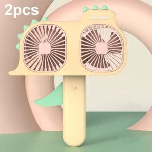 2pcs Mini Cartoon Manual Fan Unicorn Model Hand Holding Fan