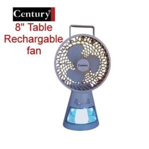 Century Mini 8inch Rechargeable Table Fan With Table Lamp