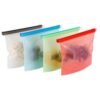 4PCS 1000ml Reusable Silicone Storage Bags Leakproof For Freezer Preservation