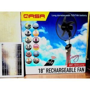 Qasa 18? RECHARGEABLE FAN + SOLAR PANEL