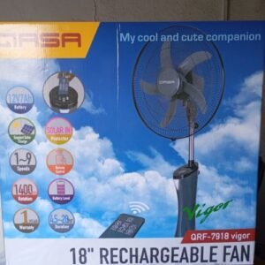 Qasa 18 Inch Rechargeable Standing Fan Wit Remote Control.
