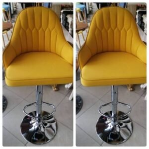 Modern Swivel Adjustable Bar Stools(set Of 2) YELLOW