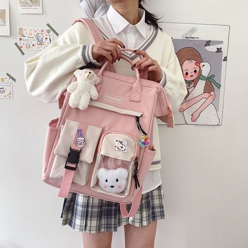 Large Capacity Backpack Female Waterproof Cute Schoolbag Kawaii Girl Laptop Bag Travel Shoulders