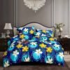 Blue Cotton Bed Sheet With Pillow Cases