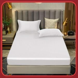 Abraca Dabra COD 4 in 1 Fitted Bedsheet Set Soft Satin Silk Bed Sheet Single Double(Full) Queen King size Pillowcase and Bolster case Included