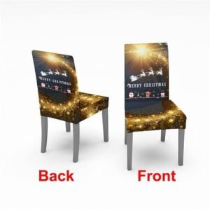 Christmas Dinning Chair Cover Digital Printed Elastic Chair