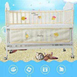 2PCS/SET Baby Infant Cot Crib Bumper Safety Protector Toddler Nursery Home Decor Beige