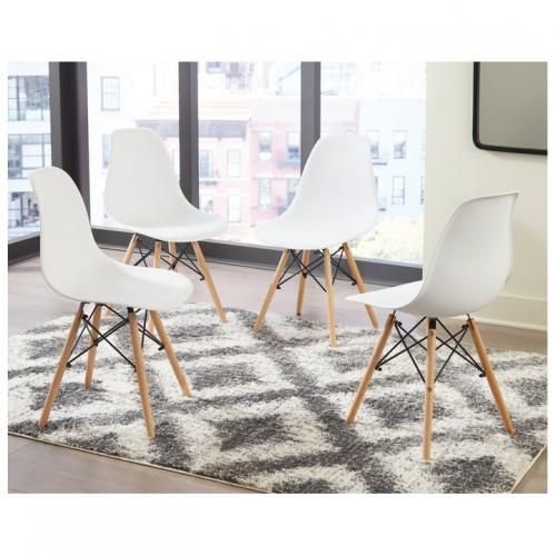 Dinning Plastic Chair With Wooden Leg- Set Of?4