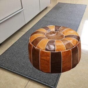 Foot Rest Unstuffed Pouf Multi Color Brown