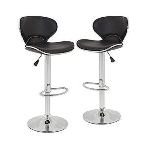 Love Shape Swivel 360? Adjustable Bar Stool Set Of 2 Black