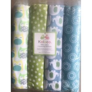 4 Pack Patterned Receiving Flannel Blankets - Multi