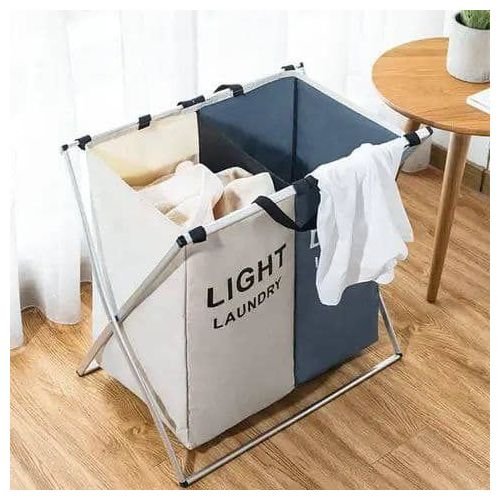 2 Sections Foldable Laundry Bag