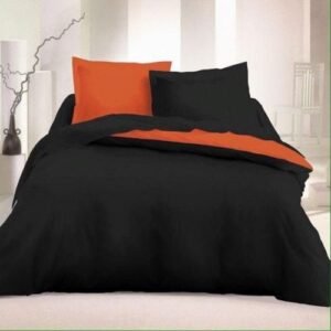 Black And Orange Bedsheet And Duvet Set