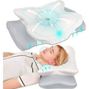 No Memory Foam Pillow for Sleeping Slow Rebound Memory Foam Orthopedic Pillow for Neck Pain Soft Relax Cervical Neck Stretcher