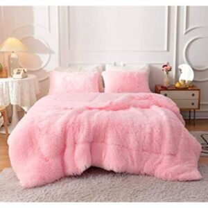 Spice Bedsheets Fur Duvet With Plain Bedsheet And 2pillowcases