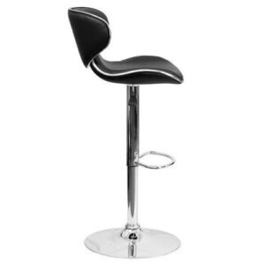 360? Swivel Comfort Leather Bar Stool - Black