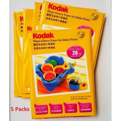 Kodak Photo Glossy Paper For Inkjet Prints X 5Packs