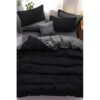 Black And Gray  Bedsheet And Duvet Set