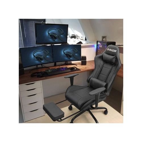High Class Racing Game Leather Chair With Footrest