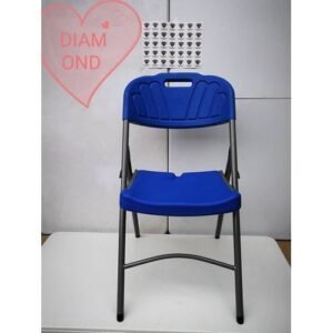 Foldable Mobile Plastic Chair Blue (Heavy Duty)