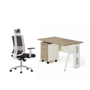 A Set Of Office Table With Office Executive Chair