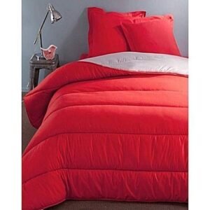 Bedspread With Pillow Cases - White And Red