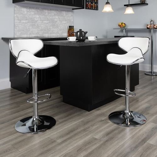 Modern Designed Adjustable Bar Stools - Set Of 2