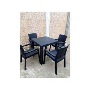 Outdoor Rattan Table And 4-Chairs Set