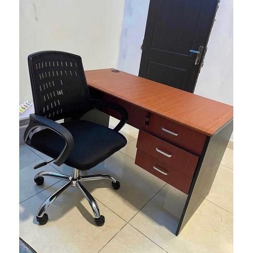 Manager Office Table And Mesh Swivel Chair