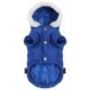 Dog Pet Warm Cotton Jacket Coat Hoodie Puppy Winter Clothes Pet Costume New Blue