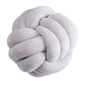 Classic Knotted Plush Ball Throw Pillow White