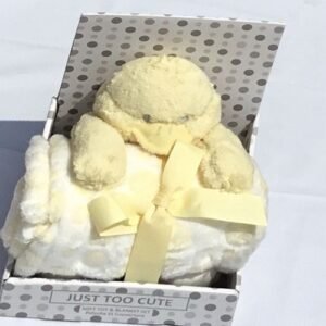Baby Teddy Bear & Blanket Set - Yellow