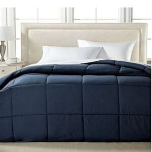Plain Navy Blue /White Duvet &Bedsheets+Pillow Cases.