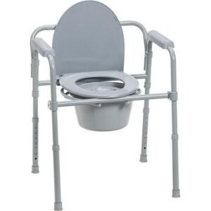 Foldable Commode Chair Toilet Seat Potty And Removable Back