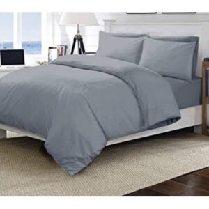 Quality Duvet And Bedsheet + 4 Pillow Cases  - Plain Grey